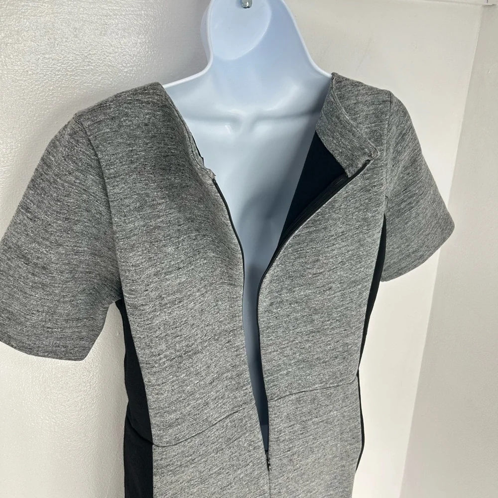 J. Crew Colorblock‎ Sheath Dress Size 6 Black Grey Career Dark Academia